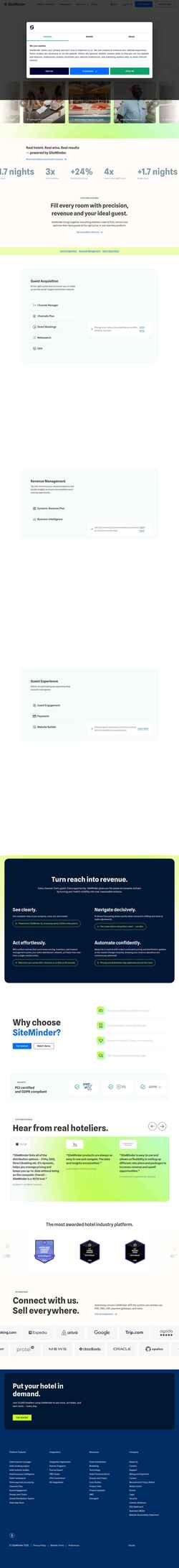 Skærmbillede www.siteminder.com