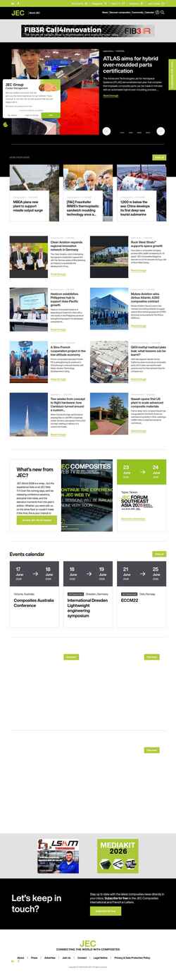 Captura de pantalla www.jeccomposites.com