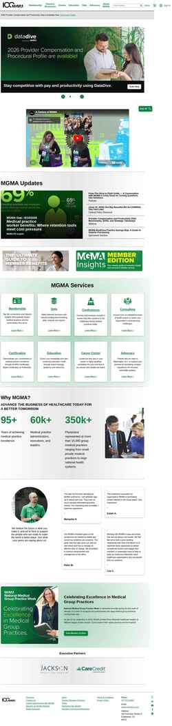 Snímek obrazovky www.mgma.com