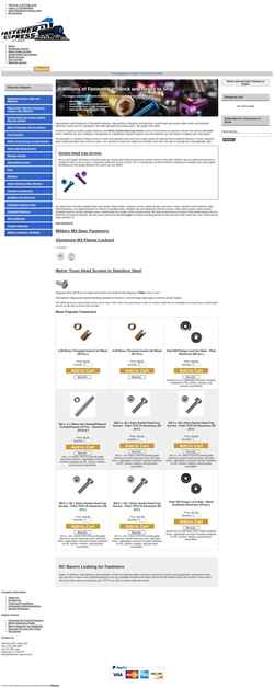 Captură de ecran www.fastener-express.com