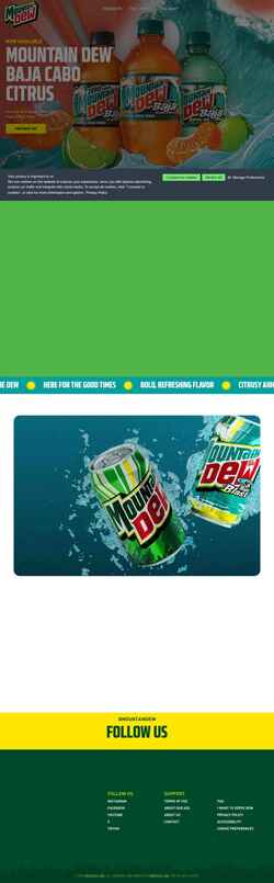 Снимак екрана www.mountaindew.com