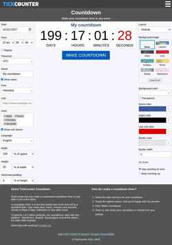 Snímek obrazovky www.tickcounter.com