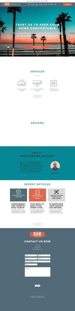 Screenshot www.rawheatingandair.com