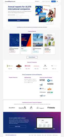 Снимак екрана www.annualreports.com