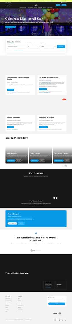 Screenshot www.bowlero.com