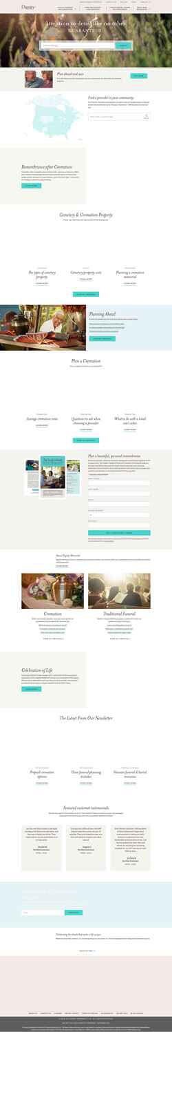 Екранна снимка www.dignitymemorial.com