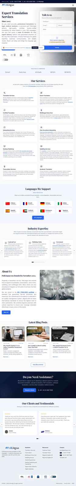 Screenshot www.polilingua.com