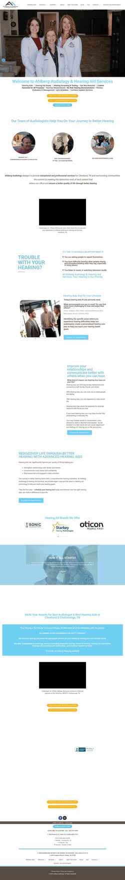 Screenshot ahlbergaudiology.com