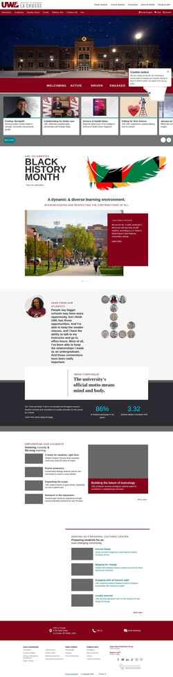 Screenshot www.uwlax.edu