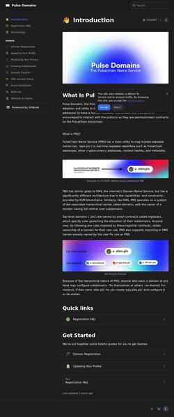 Screenshot docs.pulse.domains