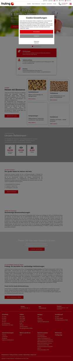 Снимак екрана www.froeling.com