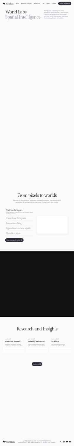 Captură de ecran www.worldlabs.ai