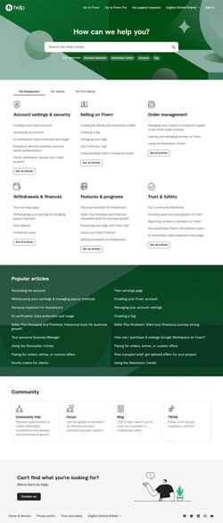 Ekraanipilt help.fiverr.com