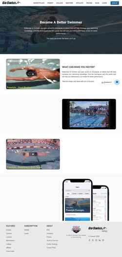 Captura de pantalla www.goswim.tv