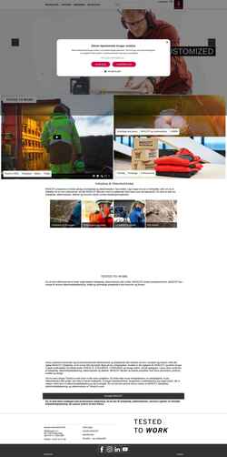 Snímek obrazovky www.mascot.dk