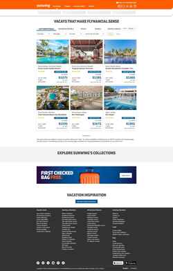 Снимак екрана www.sunwing.ca