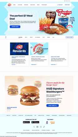 Captura de tela www.dairyqueen.com