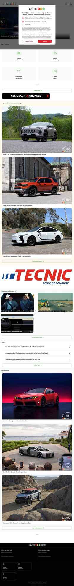 Snímka obrazovky www.auto123.com