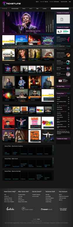 Screenshot www.ticketline.co.uk