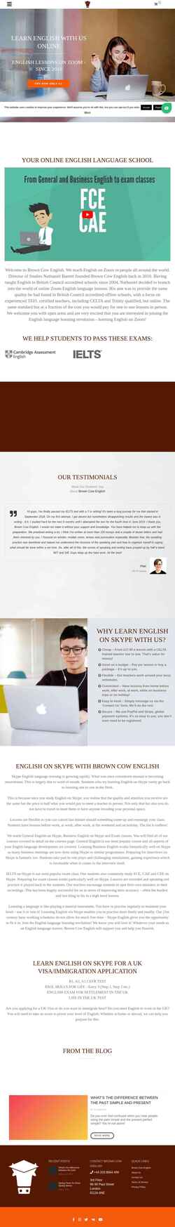Screenshot browncowenglish.com