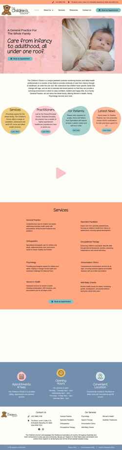 Snímek obrazovky thechildrensdoctor.com.au