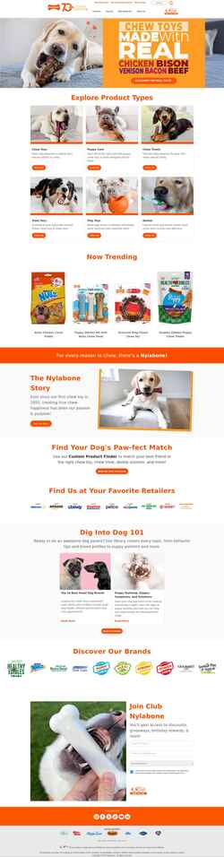 Ekraanipilt www.nylabone.com