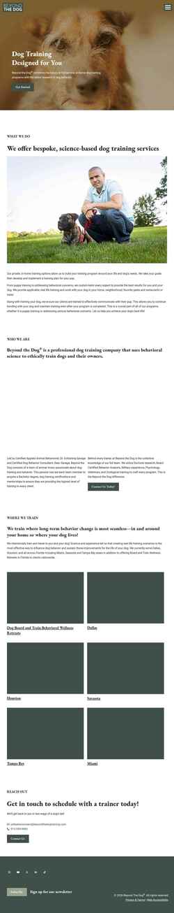Screenshot beyondthedogtraining.com
