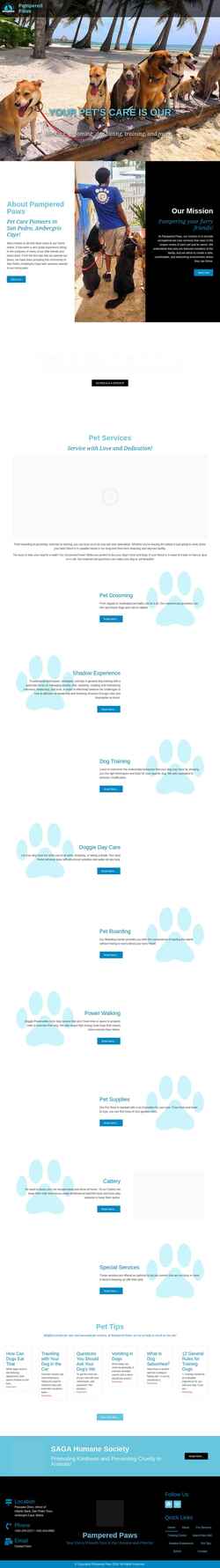 Скриншот pamperedpawsbze.com