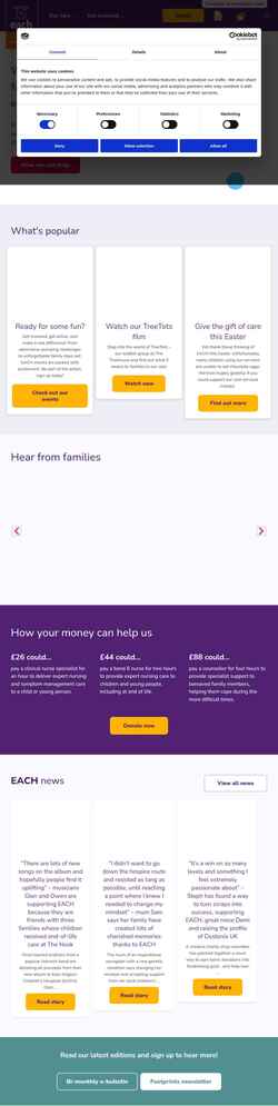Screenshot www.each.org.uk