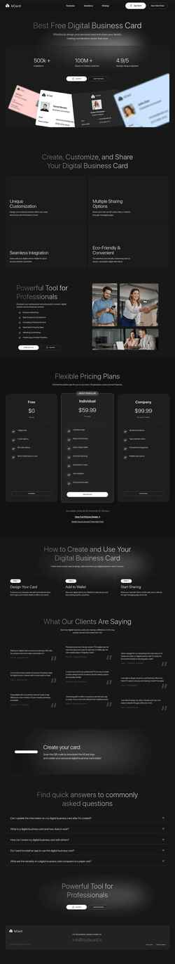 Skjermdump mybcard.io