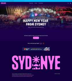 Snímek obrazovky www.sydneynewyearseve.com