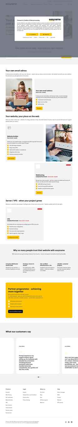 Screenshot www.easyname.com