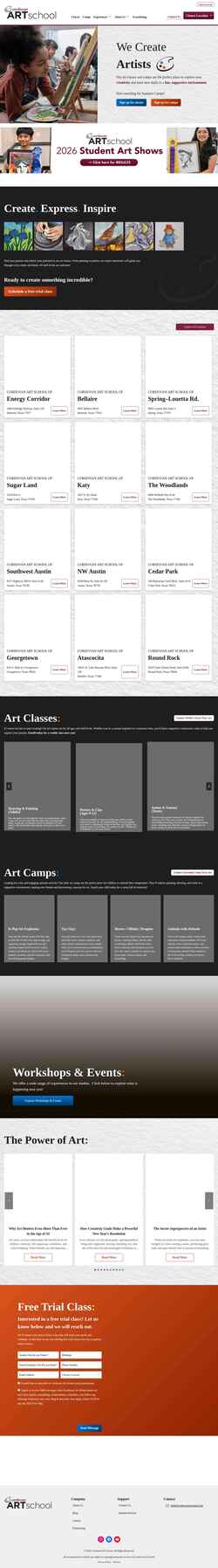Captura de pantalla cordovanartschool.com