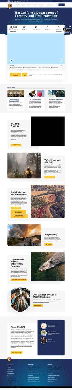 Screenshot www.fire.ca.gov
