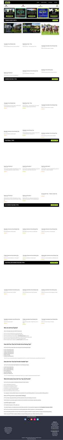 Ekrānuzņēmums www.getyourtipsout.co.uk