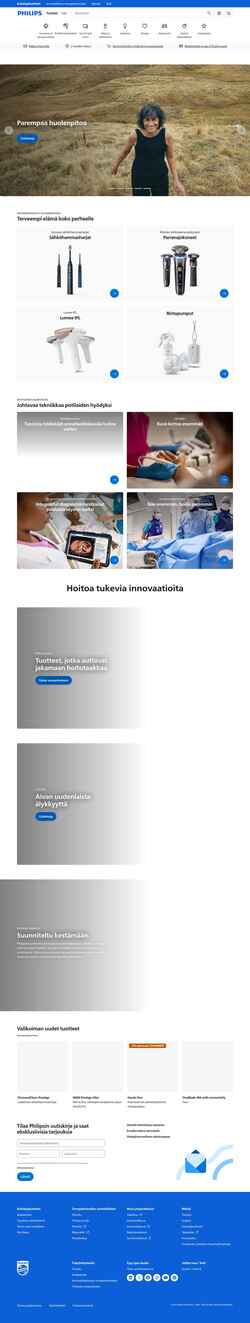 Ekrānuzņēmums www.philips.fi