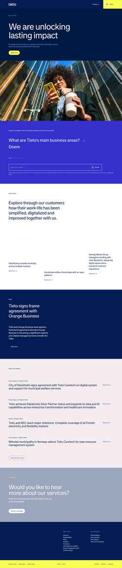 Screenshot www.tieto.com