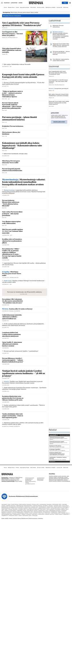 Zrzut ekranu www.uusimaa.fi