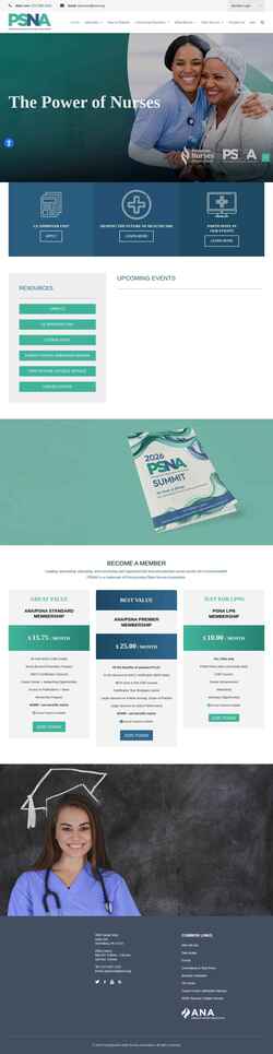 Screenshot www.psna.org
