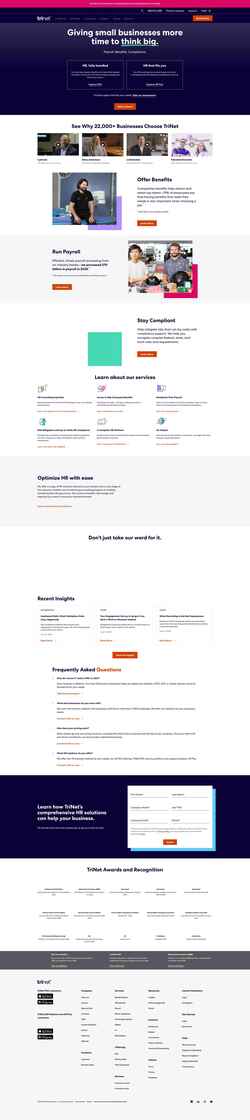 Снимак екрана www.trinet.com