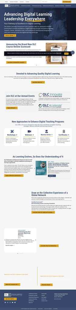 Στιγμιότυπο οθόνης onlinelearningconsortium.org