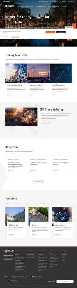 Captura de pantalla www.epexspot.com