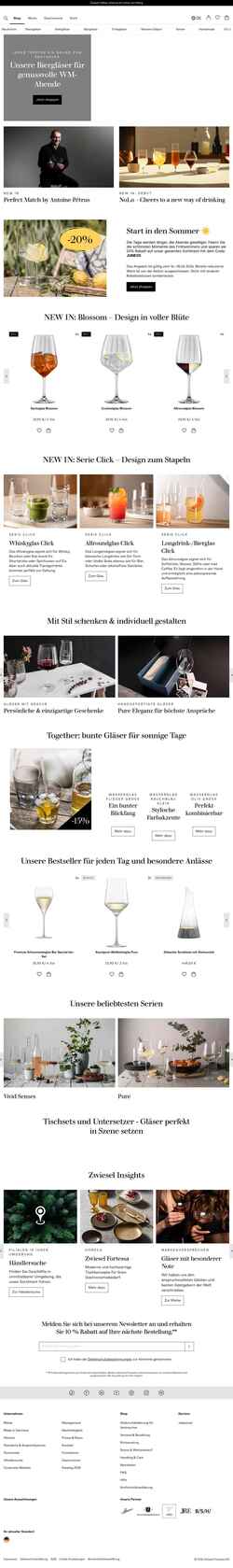 Snímek obrazovky www.zwiesel-glas.com