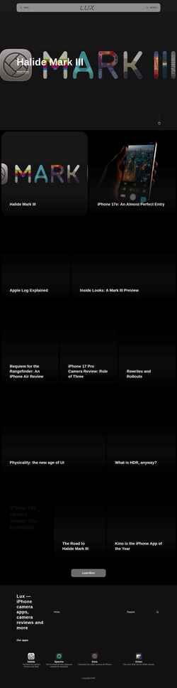 Screenshot www.lux.camera