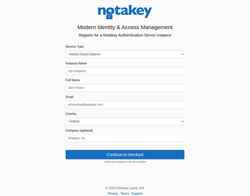 Screenshot signup.notakey.com