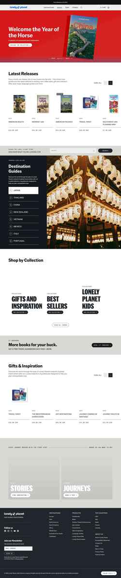 Snímek obrazovky shop.lonelyplanet.com