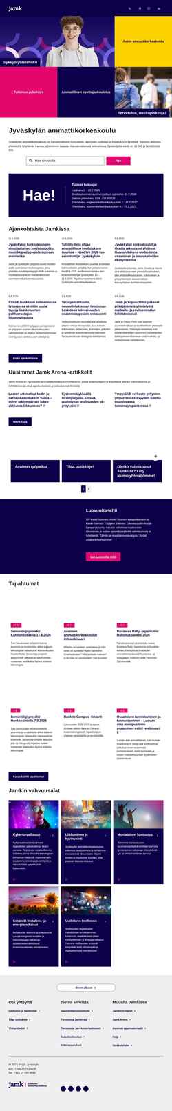 Снимак екрана www.jamk.fi