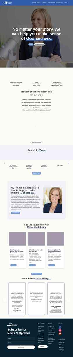 Screenshot www.authenticintimacy.com