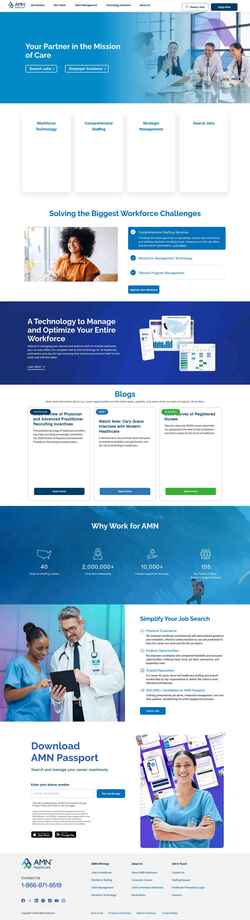 Screenshot www.amnhealthcare.com