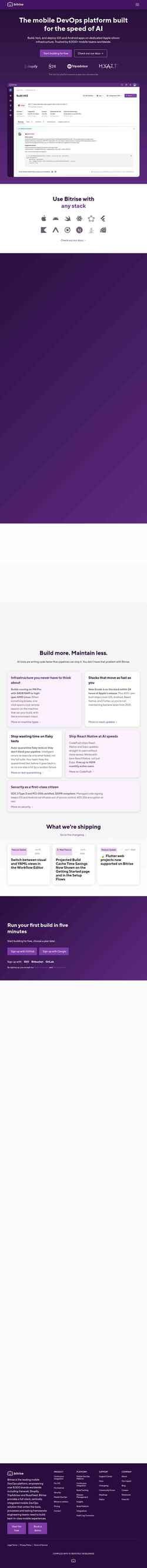 スクリーンショット bitrise.io